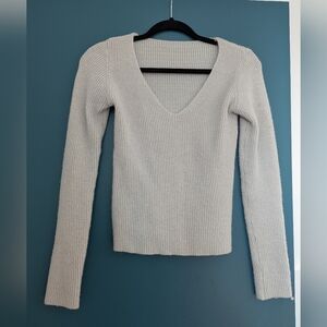 Soft gray v-neck